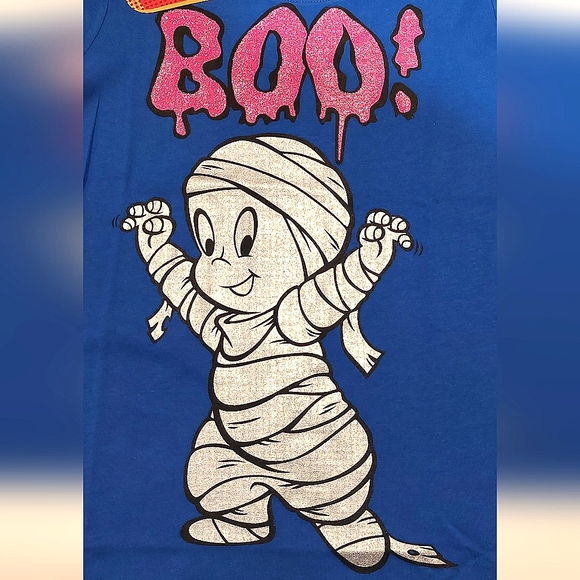 Casper The Friendly Ghost Girl's Blue Short Sleeved Tee NWT Sizes S/P, L/G & XL - Picture 2 of 6